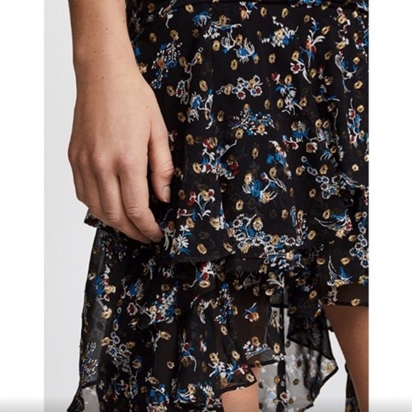Veronica Beard Cella Metallic Floral Silk Skirt 0 - Picture 3 of 11